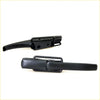 Black plastic tailgate lock handle with integrated latch for toyota hilux 1978-1983 shown from back side