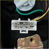 White plastic electrical connector with four metal terminals on the back of tail light assembly for nissan navara d22