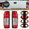 Tail light assembly for nissan navara d22 1997-2015 with red and clear plastic lenses and black trim shown from back side