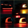 Tail light assembly for tesla model s 2016-2021 with red and amber led lights and sleek modern design shown from back side