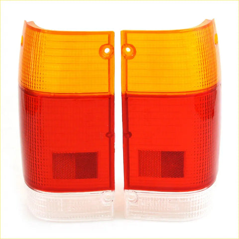 Pair of orange and red textured plastic tail light lenses for mazda b2000 b2200 b2600 1985-1998