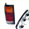Black plastic tail light set for mazda b2000 b2200 b2600 1985-1998 with amber red lenses and clear reflector