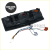 Black plastic tail light assembly with red amber lenses and orange connector for nissan d21 pickup 86-97 back view