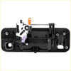 Backside of black plastic tailgate handle for toyota tundra 2007-2013 with rear camera hole and white orange parts