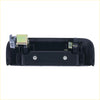 Backside view of a black plastic textured tailgate handle with metallic spring and latch for mitsubishi triton mq mr 2015-on
