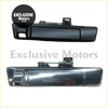 Black and chrome tailgate handle with reversing camera showing back side for isuzu d-max 2020-2021 with keyless entry