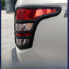 Black plastic taillight cover guard matte black fitted on white mitsubishi triton 2015-2018 taillight assembly