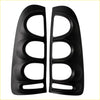 Black plastic side mirror covers for toyota hilux vigo 2005-2012 with glossy finish and three oval cutouts each