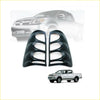 Black plastic side mirror housing covers for toyota hilux pickup trucks shown from the back in matte black finish