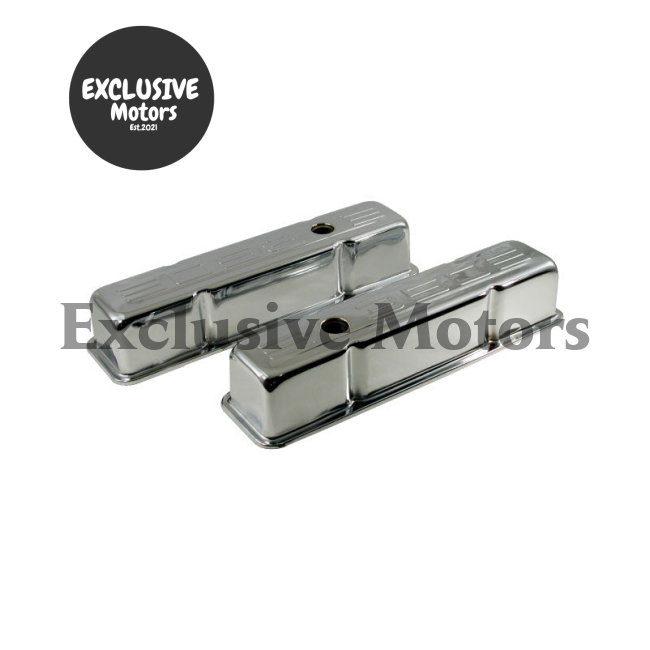 Chevy Small Block 350 Tall Chrome Steel Valve Covers (1955-2003)