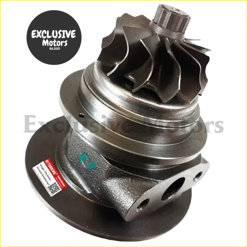 Metallic gray td04 turbo cartridge with turbine housing and mounting flanges for mitsubishi pajero 23l td 2001-2008