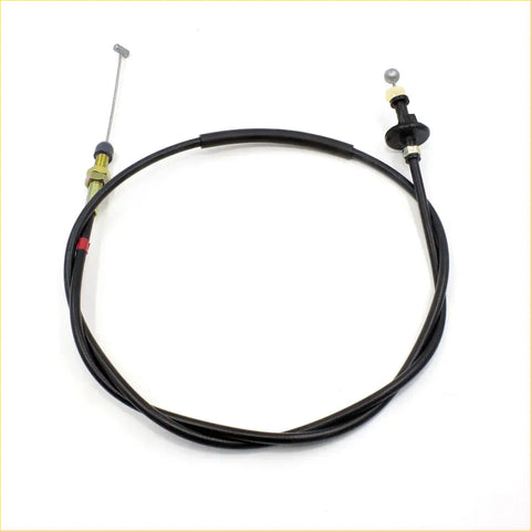 Black rubber-coated throttle cable with metallic ends and brass connector for nissan datsun 720 ute diesel 1980-1986