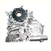 Silver aluminum engine oil pump with black hex cover and internal gear teeth for toyota hilux ln200 ln205 timing gear case