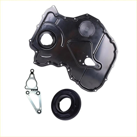 Black metal transmission oil pan gasket set with seal and bracket for timing gear cover front on ford everest ranger
