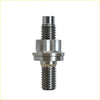 Silver metallic threaded bolt with hexagonal nut and flange from titanium exhaust manifold and egr stud kit for nissan patrol