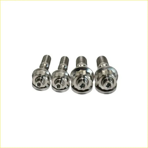 Set of four chrome-finished bicycle wheel axle bolts with hex head for titanium turbo charger stud kit nissan pulsar