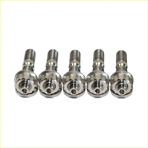 Five metallic titanium lug bolts with hex heads for ford falcon xr6 ba bf fg turbo to dump pipe stud kit