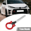Red and silver metal tow hook ring with threaded shaft for toyota avanza 2020-2023 auto car track racing