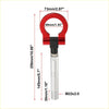 Red and silver metal tow hook ring with black rubber grip for toyota avanza 2020-2023 screw on roof use