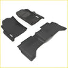 Black rubber toyota hilux 8th gen deep dish floor liners with molded contours and textured grip patterns
