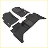 Black rubber Toyota Hilux 8th gen deep dish all-weather floor liners with molded contours and textured grip patterns