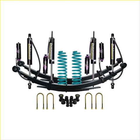 Black and teal dobinsons monotube remote coilover suspension kit for toyota landcruiser 79 series 09 1999 on