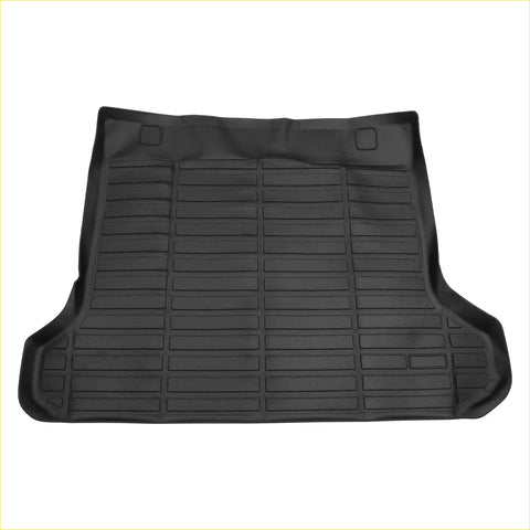 Black tpe cargo liner rear boot mat for toyota land cruiser prado with ribbed texture and reinforced edges