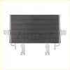 Black aluminum transmission cooler with silver brackets for ford f-250 f-350 f-450 7.3l 1999–2003 shown from back side