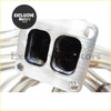 Silver metallic turbo manifold w t4 dual-ported intake with polished finish and bolt holes for nissan rb20det rb25det