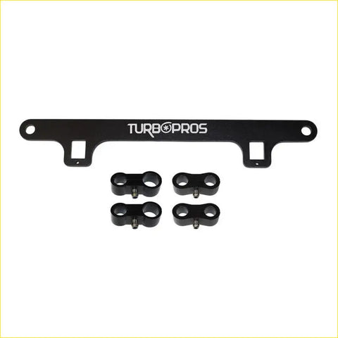 Black metal turbopros turbo oil and water line support bracket kit with four matching clamps for ford falcon xr6 barra