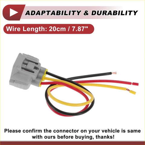 Gray plastic turn signal light socket wiring with black red yellow wires and exposed copper ends for toyota avalon