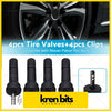 Black rubber tyre pressure monitoring system valves with metallic stems and clips for nissan patrol y62 series