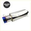 Shiny chrome universal stainless steel muffler tail pipe 76mm with colorful iridescent finish and hkg logo engraved