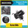 Black maxcool vacuum brake booster with cylindrical body mounting bolts and hose suitable for nissan gu patrol y60 y61 td42 tb42