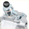 Silver metallic vacuum pump for nissan navara d22 d23 and frontier with hexagonal bolt head and threaded ports