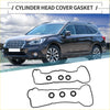 Black rubber valve cover gasket set with three circular openings for toyota avalon 3.0l v6 1999-2004