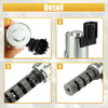 Silver metallic cylindrical variable valve timing solenoid with black plastic connector for 2011-2016 Toyota Tacoma