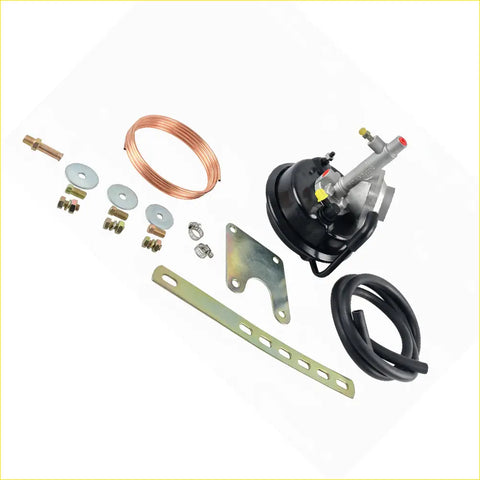 Black and silver vh44 remote brake booster kit with copper wire and fittings for datsun nissan holden ford cars