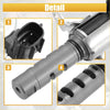 Silver metallic vvt oil control valve with black plastic connector and machined housing for toyota camshaft engine