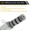 Gray metallic high efficiency fine dust filter with cylindrical body and mounting loop for toyota hilux vvt solenoid