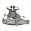 Silver aluminum water pump assembly with flanged top and mounting holes for Isuzu Faster Chevrolet LUV Bedford KB