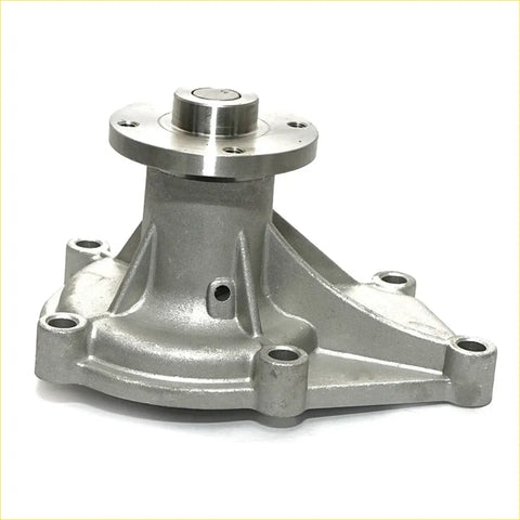 Silver aluminum water pump assembly with flanged top and mounting holes for Isuzu Faster Chevrolet LUV Bedford KB