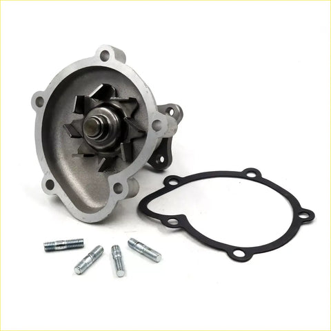 Silver metallic water pump with central impeller mounting holes gasket and bolts for nissan sentra 1985-1990