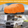 Bright orange waterproof all weather cotton car cover with zipper for outdoor protection on toyota bz4x 2022