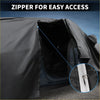 Black waterproof aluminum film cotton car cover for Toyota Noah with a silver zipper for easy access