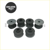 Set of five black rubber whole car frame buffer cushions with silver metal plates for toyota land cruiser