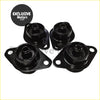 Set of four black rubber engine mounts with metal flanges for whole car frame buffer cushion sub assembly isuzu bighorn