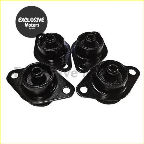 Set of four black rubber engine mounts with metal flanges for whole car frame buffer cushion sub assembly isuzu bighorn