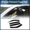 Black glossy plastic window deflectors with pre-applied tape for precise fitment on toyota highlander side windows