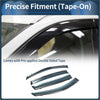 Black sleek curved window deflectors with glossy finish and double-sided tape for easy install on toyota rav4 2013-2018